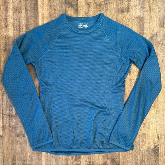 Mountain Hardwear Women’s AirMesh Long-Sleeve Crew Shirt Caspian Ski Hike Sz XS - Picture 3 of 12